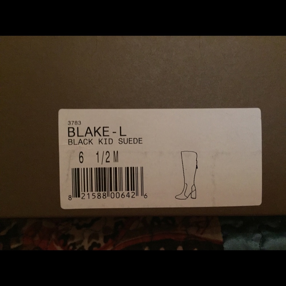 Suede Paolo knee boots. Black. Size 6.5